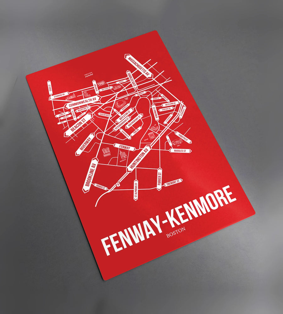 Fenway Kenmore, Boston, MA street map: the metal plate, photographed