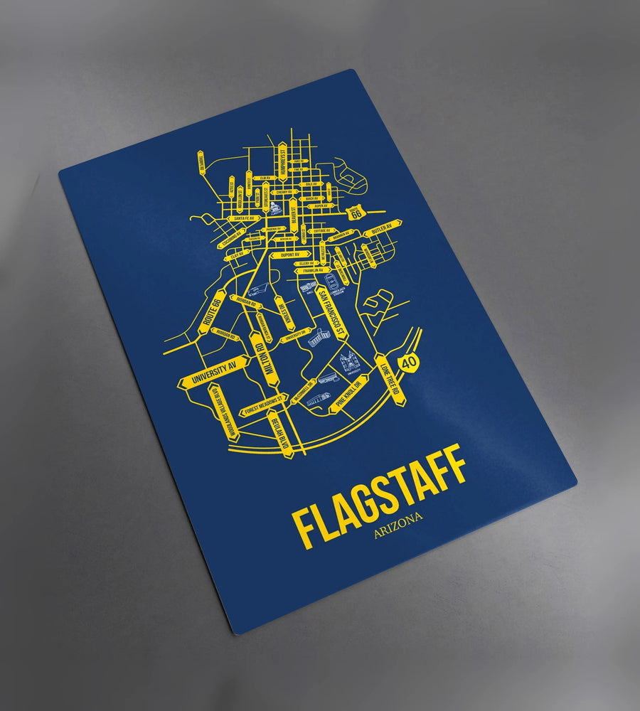 Flagstaff, Arizona street map: the metal plate, photographed