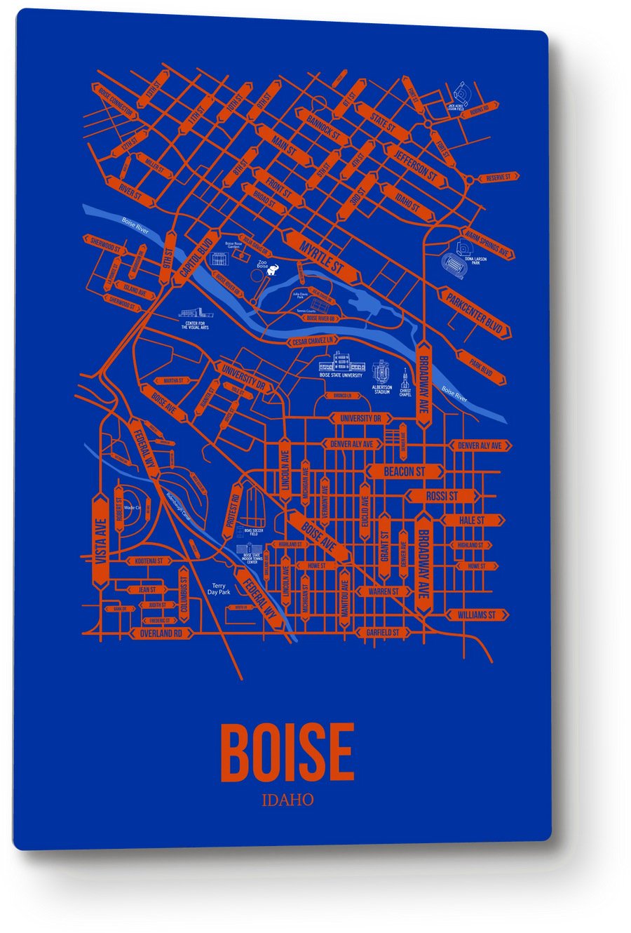 Foggy Bottom, Washington DC street map: the 12x18 metal plate on the wall, school colors