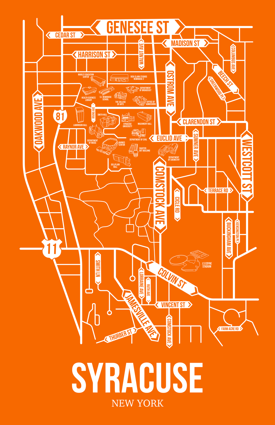 Syracuse, New York street map